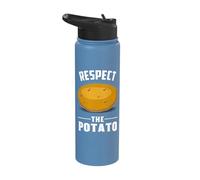 Farmer Garden Work Funny Quote Vegetables Respect The Potato Stainless Steel Insulated Water Bottle