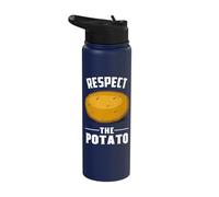 Farmer Garden Work Funny Quote Vegetables Respect The Potato Stainless Steel Insulated Water Bottle