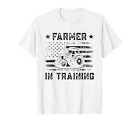 Farmer in Training US Flag Design for Future Farmers Value Graphic T-Shirt, Men, White, L