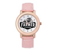 Farmer in Trainning Women’s Watch Quartz Wristwatch Analog with Leather Strap for Office