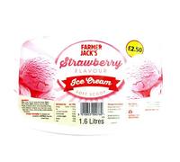 Farmer Jack's Strawberry Flavour Ice Cream 1.6 litres 1.6Ltr × 6