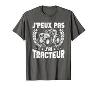 Farmer J'Peux Pas J'Ai Tractor Farmer T-Shirt, Men, Asphalt Grey, Large