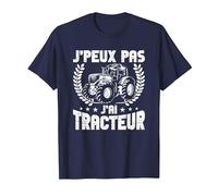 Farmer J'Peux Pas J'Ai Tractor Farmer T-Shirt, Men, Navy Blue, Medium