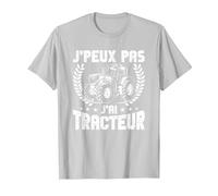 Farmer J'Peux Pas J'Ai Tractor Farmer T-Shirt, Men, Silver Grey, Large