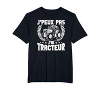 Farmer J'Peux Pas J'Ai Tractor Farmer T-Shirt, Men's Big and Tall, Black, 2X Tall