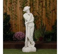 Farmer Leaning On A Spade Life Size Statue 55' Or 139 Cm