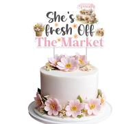 Farmer Market Flowers Bridal Shower Decorations She’s Fresh Off The Market Cake Topper Farmers Market Wildflower Cake Decoration Floral Locally Grown Bachelorette Birthday Wedding Party Supplies