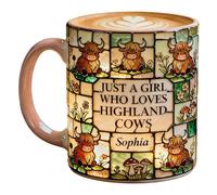 Farmer Mug - Ceramic Mug with Cow Pattern, Cute Milk Drinking Cup, Rustic Drinkware in Country House Style, Everyday Drink Cup for the Kitchen at Home, Desk in the Office, for Men