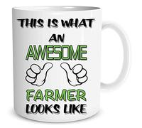 Farmer Mug This is What an Awesome Farmer Looks Like Novelty Birthday Gift Best Friend Ceramic Cup Work Office Coffee Tea Cup WSDMUG920