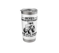 Farmer Never Underestimate an Old man with a Tractor Stainless Steel Insulated Tumbler