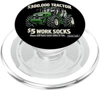 Farmer New Tractor Humor Funny Jokes Old Socks Farm Math PopSockets PopGrip for MagSafe