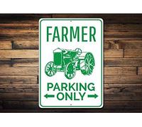 Farmer Parking Sign, Tractor Sign, Tractor Driver Gift, Farm Owner Sign, Gift For Farmer, Farming Metal Sign Qualit Retro Metal Tin Sign 8X12 Inches