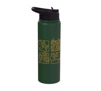 Farmer Pears Apples Corn on The Cob Flower Sunflower Stainless Steel Insulated Water Bottle