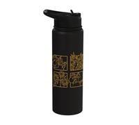 Farmer Pears Apples Corn on The Cob Flower Sunflower Stainless Steel Insulated Water Bottle