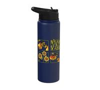 Farmer Pears Apples Flower Sunflower Corn on The Cob Stainless Steel Insulated Water Bottle