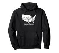 Farmer Support USA Farm Scene Agriculture Rural Country Art Pullover Hoodie