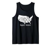 Farmer Support USA Farm Scene Agriculture Rural Country Art Tank Top