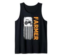 Farmer Tractors USA American Flag Patriotic Farming Tank Top