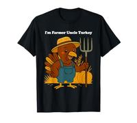 Farmer Uncle Turkey Thanksgiving Family Matching Farming Men T-Shirt