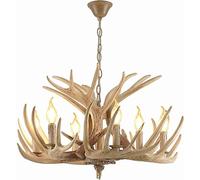 Farmer's Antler Chandelier, Vintage Antler Chandelier Lighting, 6 Light E12 Base, Antler Ceiling Chandelier for Home Hotel Store (6 lamp Base arms + 3 arms)