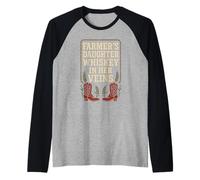 Farmers Daughter Country Roots Rural Pride Farm Life Rustic Raglan Baseball Tee