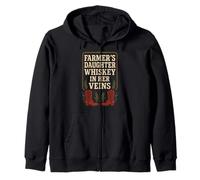 Farmers Daughter Country Roots Rural Pride Farm Life Rustic Zip Hoodie