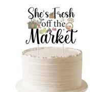 Farmers Market Bridal Shower Cake Topper, She's Fresh Off the Market Bridal Shower Decorations Farm Vegetables Fruit Cake Decor for Women Fresh Off the Market Bridal Showers Party Supplies