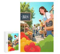 Farmer's Market Day Impossible Hard Difficult Puzzle 1000 Piece Challenging Puzzles Simple Fashion Jigsaw Puzzles for Adults Kids for Game Home Decor