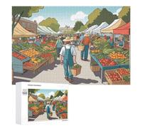Farmer's Market Day Puzzles for Adults: Challenging 1000-Piece Jigsaw, Ideal for Relaxation and Family Fun Jigsaw Puzzles