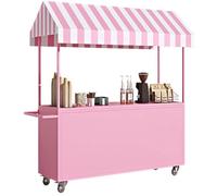 Farmers Market Display Thickened Metal Frame 240kg Load Capacity Storage Space Waterproof Canopy Outdoor Vendor Cart for Farmers Market Street Vending Events Display