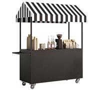 Farmers Market Display Thickened Metal Frame 240kg Load Capacity Storage Space Waterproof Canopy Outdoor Vendor Cart for Farmers Market Street Vending Events Display