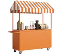 Farmers Market Display Thickened Metal Frame 240kg Load Capacity Storage Space Waterproof Canopy Outdoor Vendor Cart for Farmers Market Street Vending Events Display