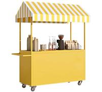 Farmers Market Display Thickened Metal Frame 240kg Load Capacity Storage Space Waterproof Canopy Outdoor Vendor Cart for Farmers Market Street Vending Events Display