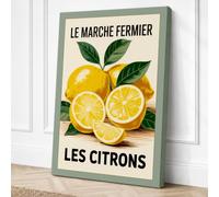 Farmer's Market Lemons Canvas Wall Art Print 18x12 Inch