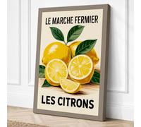 Farmer's Market Lemons Canvas Wall Art Print 18x12 Inch