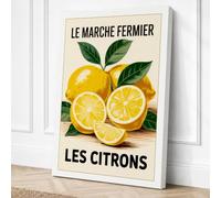 Farmer's Market Lemons Canvas Wall Art Print 36x24 Inch