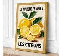 Farmer's Market Lemons Canvas Wall Art Print 36x24 Inch