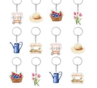 Farmers Market Party Decorations, 12Pcs Fruit Flower Keychains off the Market Keyring Gifts She's Fresh off the Market Decor for Floral Bridal Shower Bachelorette Wedding Engagement Party Supplies