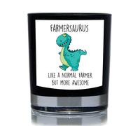 Farmersaurus, Like A Normal Farmer But More Awesome Dinosaur Funny 20cl Candle 60 SECOND MAKEOVER Black One Size