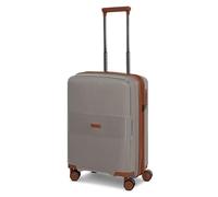 Farmhood Eco Edition Hard Shell Cabin Suitcase Sustainable Small Cabinet Trolley 40 x 22 x 55 cm with Expansion Pleat Expandable from 44 to 50 Litres Ultra Light Only 2.9 kg, cappuccino, Koffer S (55