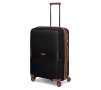 Farmhood Eco Edition Medium Hard Shell Suitcase Sustainable Trolley 45 x 28 x 67 cm with Expansion Pleat Expandable from 72 to 80 Litres Ultra Light Only 3.6 kg, black, Koffer M (67 cm) erweiterbar