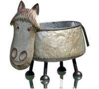 Farmhouse Animal Succulent Planters Set, Cow Horse Sheep Pig Dog Cat Shape Flower Container for Cactus/Herb, Rustic Small Plant Pot for Garden Patio Desk Windowsill (Style B - Horse)