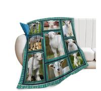 Farmhouse Animal Throw Blanket - Cute Goat Fuzzy Plush Ultra Soft Gift for Goat Lover Kids Teens Women Men Girls Boys Stuffed Decor for Home Bedding Sofas Couch Camping 50"X40"