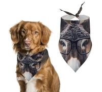 Farmhouse Animals Funny Donkey with Glasses Dog Bandanas Triangle Scarfs Printing Bib Scarf Adjustable Accessories for Small Dogs And Cats