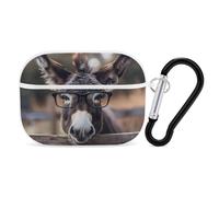 Farmhouse Animals Funny Donkey with Glasses Earphone Case PC Bluetooth Earbud Case Headphone Cases Compatible with Airpods Pro White-style