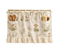 Farmhouse Appliance Skirt Curtain with Ruffled Trim and Ties | Adjustable Lace Hidden Cover for Oven Dishwasher Washing Machine Range Hide Clutter Heat Polyester