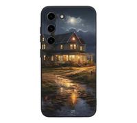 Farmhouse at Night Printed Phone Case Slim Cute Cellphone Protective Cover Unisex Compatible with Galaxy S23/S23 Plus/S23 Ultra