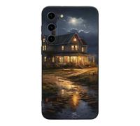 Farmhouse at Night Printed Phone Case Slim Cute Cellphone Protective Cover Unisex Compatible with Galaxy S23/S23 Plus/S23 Ultra