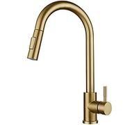 Farmhouse Bar Kitchen Sink Faucet 304 Stainless Steel Pull Out Tap Touch Sensor Water Mixer Smart Induction Hot & Cold Water Faucet Commercial Grade