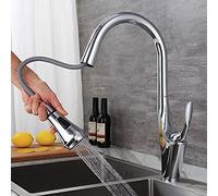 Farmhouse Bar Kitchen Sink Faucet 360° Swivel Brass Chrome/Black Dual Function Pull Down Sprayer Touch Control Modern Design for Home & Restaurant